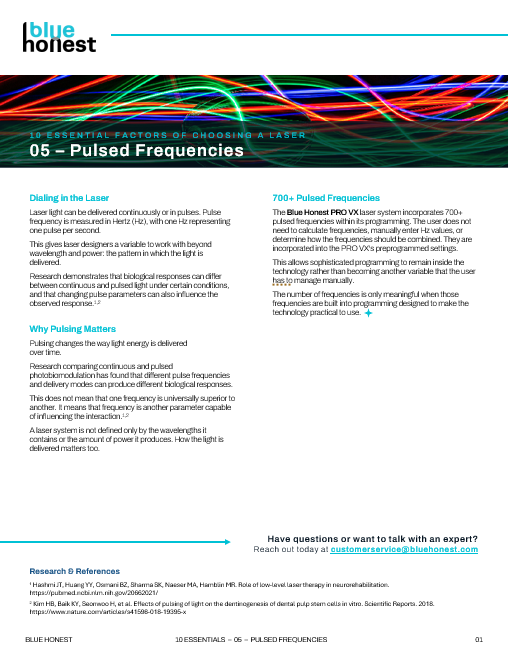'10 ESSENTIAL FACTORS OF CHOOSING A LASER' – Section 05 – Pulsed Frequencies