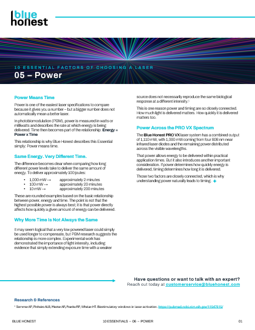 '10 ESSENTIAL FACTORS OF CHOOSING A LASER' – Section 06 – Power