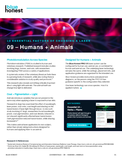 '10 ESSENTIAL FACTORS OF CHOOSING A LASER' – Section 09 – Humans + Animals