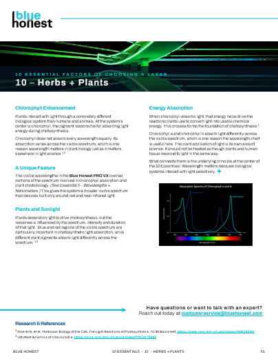 '10 ESSENTIAL FACTORS OF CHOOSING A LASER' – Section 10 – Herbs + Plants